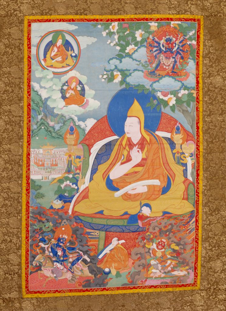 图片[1]-The origin of the Dalai Lama — Gendun Gyatso Thangka-China Archive